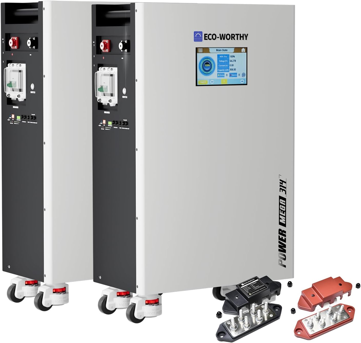 ECO-WORTHY Powermega 48V 314Ah review - detailed features and technical specifications including active balancing and fire protection