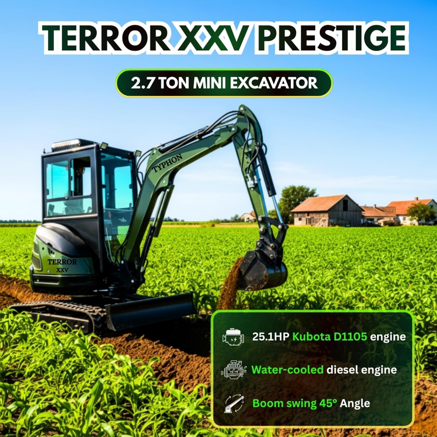 Step-by-step guide for TYPHON TERROR XXV mini excavator review,should I buy TYPHON TERROR XXV,TYPHON TERROR XXV vs Kubota,TYPHON TERROR XXV pros cons,best 2.7-ton mini excavator,TYPHON TERROR XXV worth buying - complete tutorial