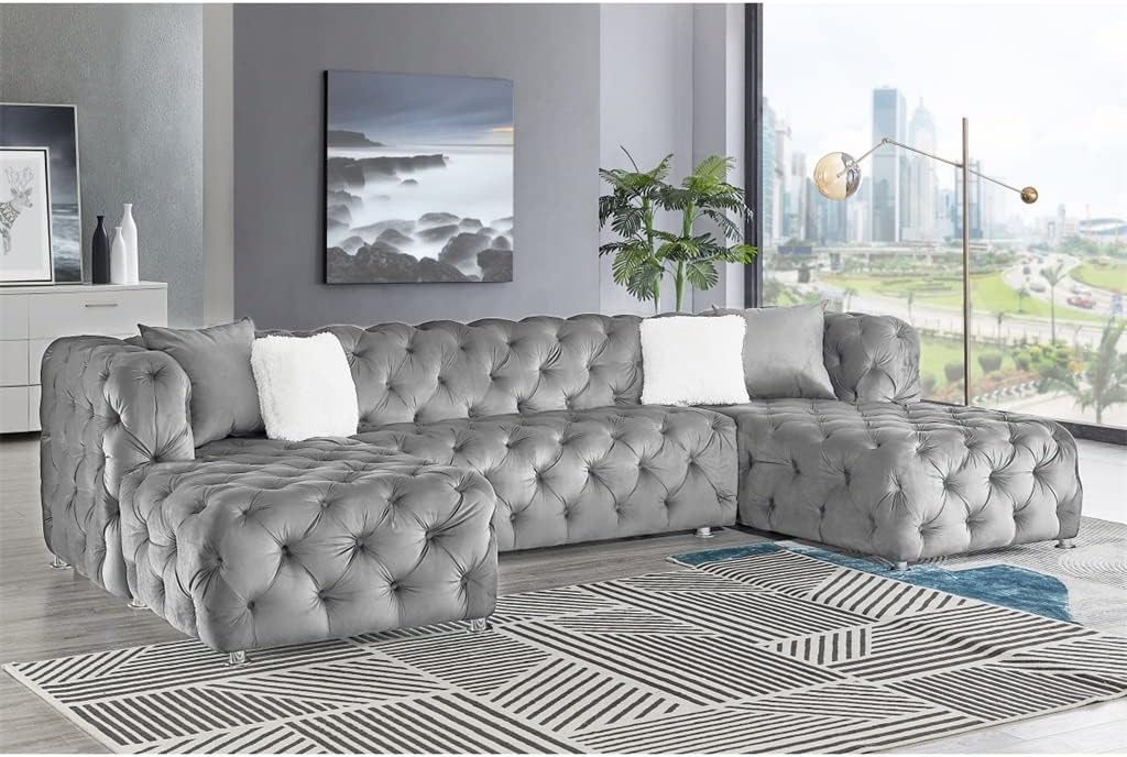 u-shaped modular sofa review,u-shaped sectional review and rating,grey velvet sofa review pros cons,DUYHBAWRS sofa review honest opinion,u-shaped sofa review verdict,modular sofa review worth buying unboxing and complete package contents
